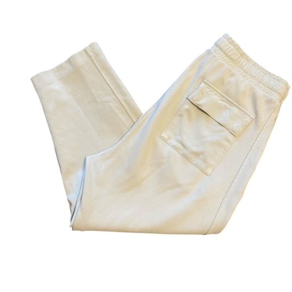 Zara Light Khaki Casual Cropped Drawstring Waist Pants - Medium - Picture 5 of 6